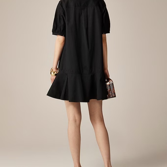 NWT J. Crew Delilah Black Dress in Cotton Poplin Size Large - Picture 4 of 13